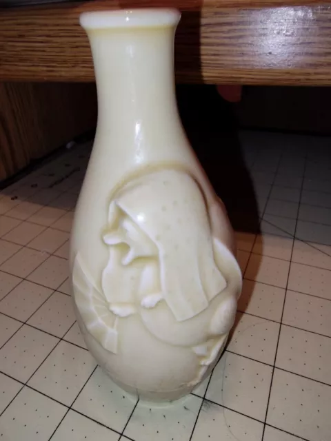 Vintage Hull Art L-5-61/2 Water Lily Matte Creme Green Pink Double Handle Vase