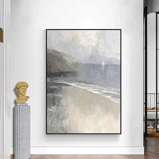 Handmade Abstract Landscape Oil Painting Seascape Modern Wall Art On Canvas