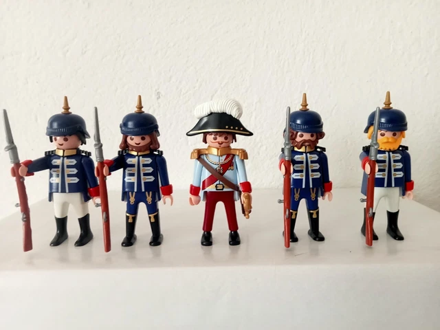 Lot De 5 Playmobil Custom - Hussards Dragons Prusse - Pour Chevalier Autriche - RARE