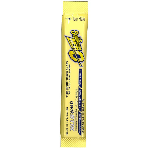 Sqwincher Qwik Stik Zero Single Serve, 0.11 oz Packs, 20 oz Yield, Lemonade,