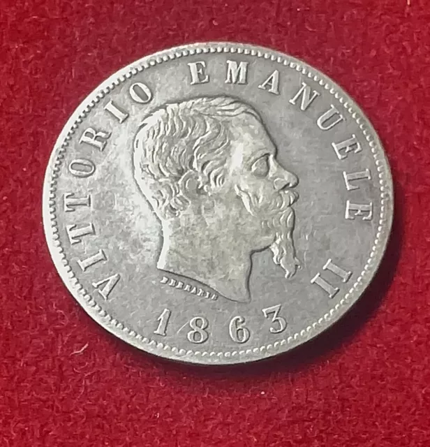 Numismatica Regno d’Italia Vittorio Emanuele II - 2 LIRE Valore 1863 Torino R
