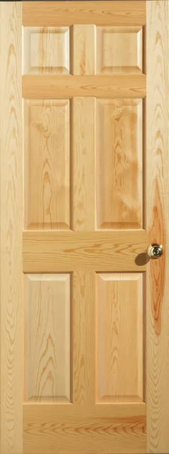 Cathedral Grain Clear Pine 6 Panel Interior Door, Slab/Prehung. MANY SIZES