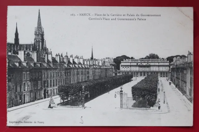 Carte postale ancienne NANCY - Place de la Carrière et Palais du Gouvernement