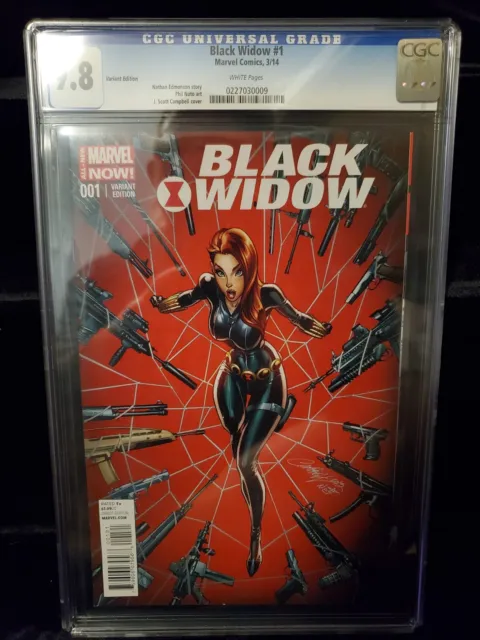 Black Widow 1 CGC 9.8, J. Scott Campbell 1:50 Variant Cover, Marvel Comics