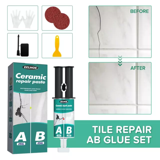 Tile Repair Paste Repair AB Glue Set Ceramic Crack Agent Repairing Adhesive Y1L3