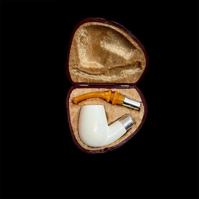 Pipe à Tabac En épi De Maïs Coudée Germanus - Longueur 152 Mm, Sans Filtre - Livrée Avec Sac De Transport - Idéale Pour Tabac Naturel