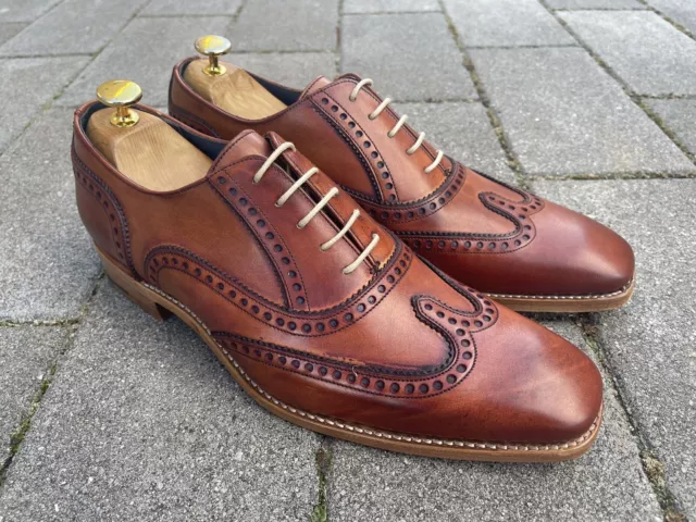 BARKER MONTROSE SPLIT Derby Shoes Antique Rosewood calf UK 8.F US
