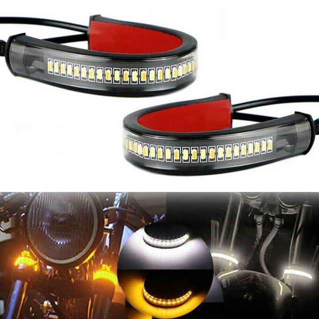 Striscia luce freno, 1 coppia per auto da moto flessibile 17 SMD LED Striscia fanale posteriore Indicatore di direzione stop freno