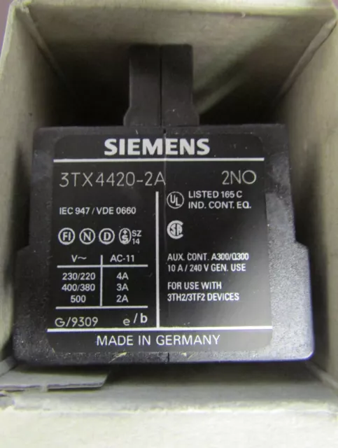 FOURNAS SIEMENS contact auxiliaire 3TX4 420 2A 2