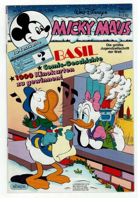 #17# Micky Maus Heft Nr. 52 vom 16.12.1986 aus dem EHAPA Verlag Walt Disney