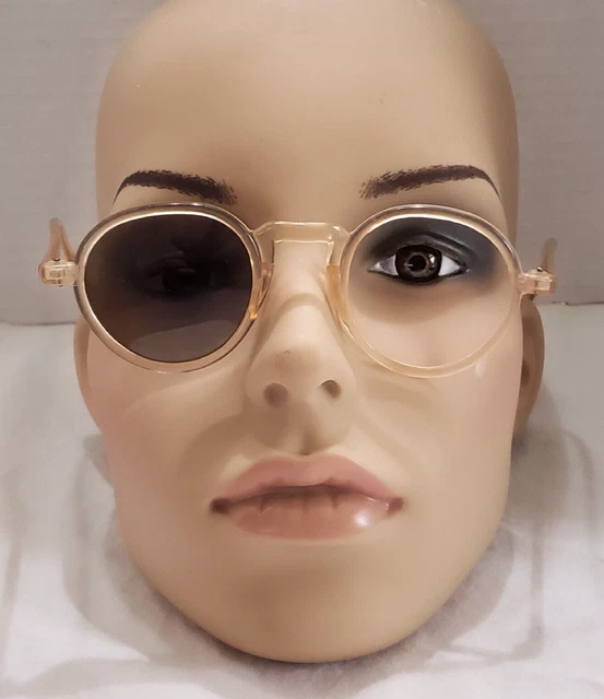 Vintage Willson Sunglasses USA Celluloid MISSING LENS amber yellow repair/parts