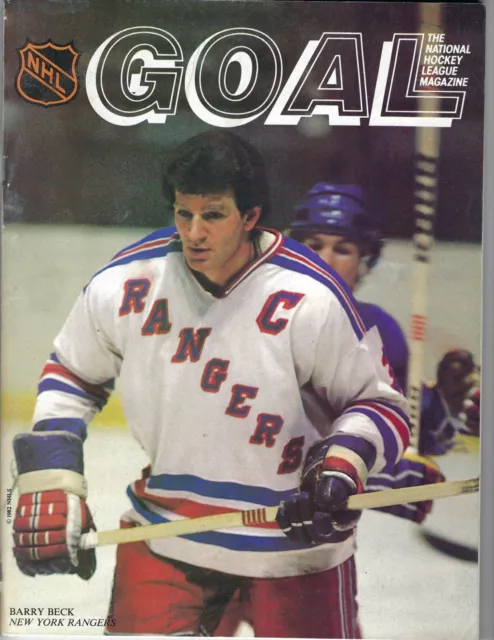 1982 10/9 Goal Magazine hockey Pittsburgh Penguins New York Rangers Barry Beck