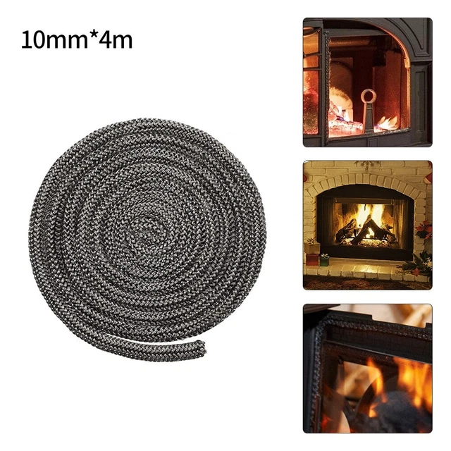 Noir Poêle / Fire Rope Poêle à Bois Longueur Bûche Brûleur Joint Porte 10mm X 4m
