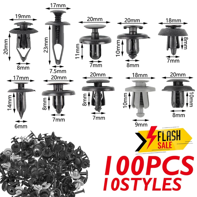 100x Trunk Screw Rivets Set Car Bumper Fender For Acura 2015-2016 MDX ILX TLX