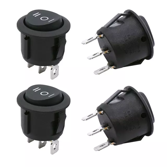 / 4Pcs Momentary Boat Rocker Switch 3 Pin 3 Position(On)-Off-(On) SPDT Mini Car