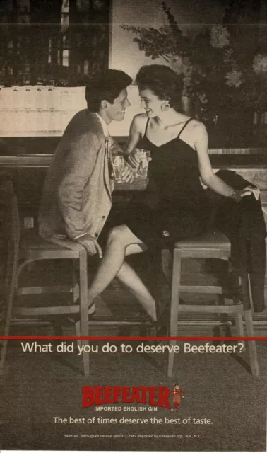 1987 BEEFEATER Gin Vintage Print Ad