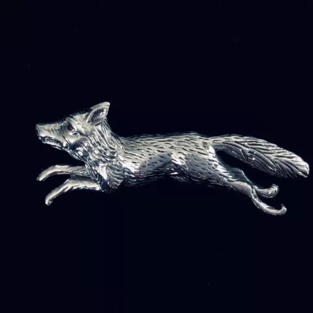 Spilla risvolto volpe running argento sterling antico stile vittoriano volpe animale + scatola