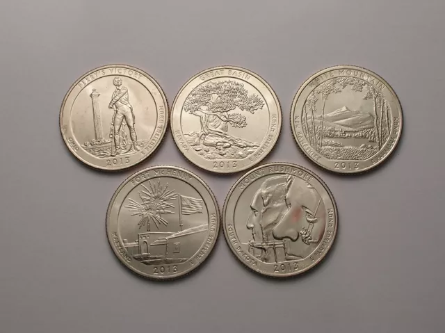 5 x 25 Cent /Quarter Dollar - USA - 2013 - Das Schöne Amerika - Komplett