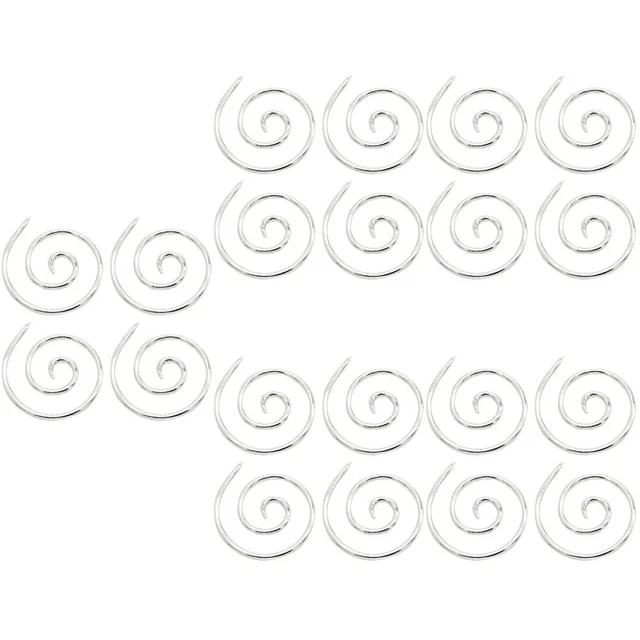 20 PIEZAS agujas de tejer de aleación herramientas de tejer a mano agujas de tejer de hilo (plata)