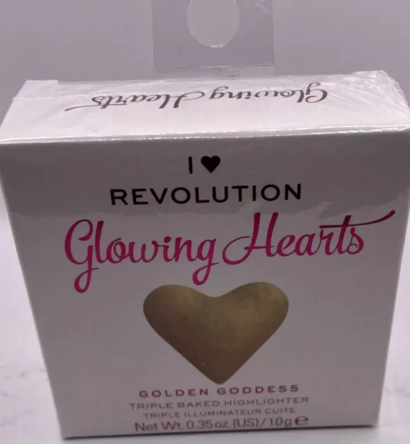 Revolution Beauty Glowing Hearts Triple Baked Highlighter GOLDEN GODDESS Sealed