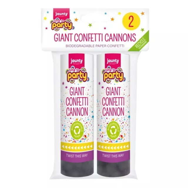 Giant Party 2PK CONFETTI Cannons Poppers Shooter Wedding New Years Large Giant