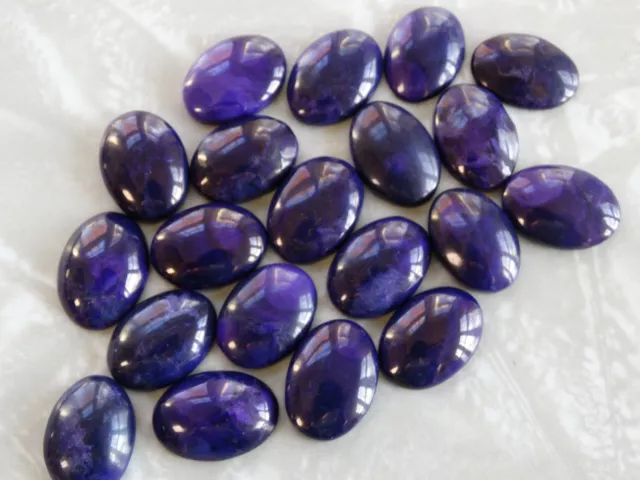 Pierre précieuse cabochon teinte violet KSU Howlite 13 x 18 mm (Pkg 20) 2