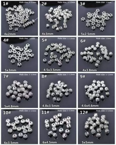 50pcs Tibetan Silver Metal Loose Spacer Charm Craft Beads Bulk Lot 48 STYLES DIT 2