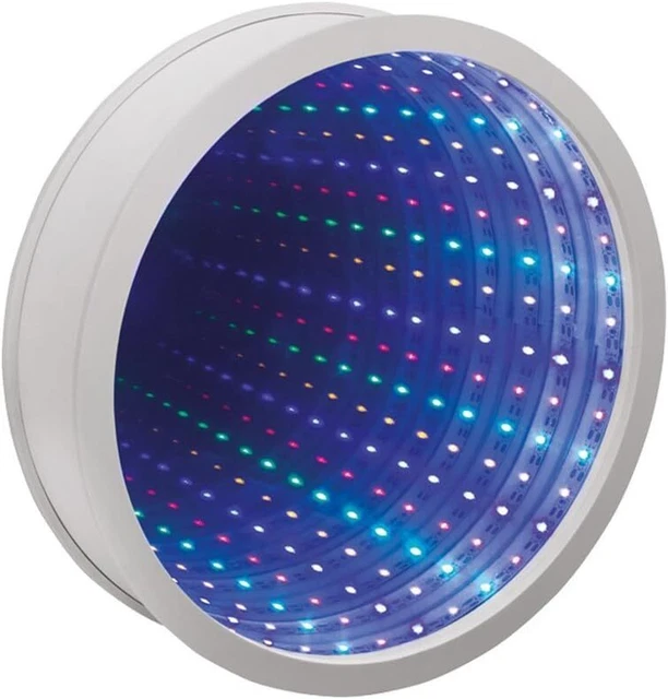 WHITE INFINITY MIRROR | Light Up Sensory White Mirror 25cm Multi-Colour ...