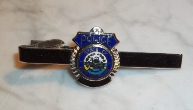 NEW NOS Enamel Silver Tone POLICE NEW HAMPSHIRE Uniform Tie Clip