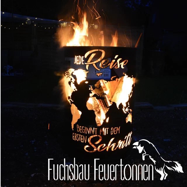 Feuertonne Mit Motiv Feuertonne Dackel, Gefertigt Aus 200L Ölfass