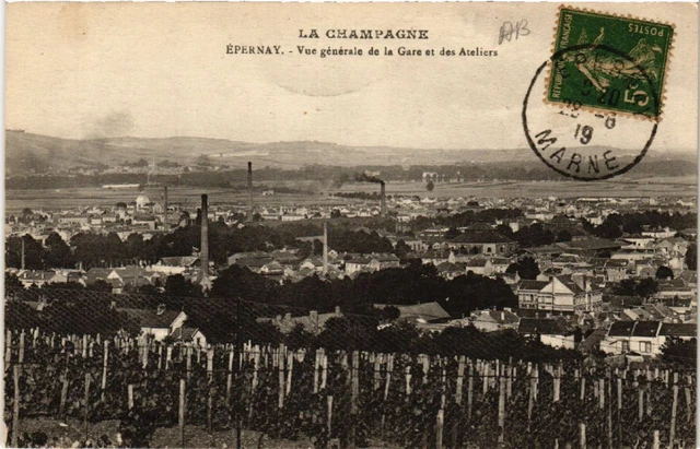 CPA AK ÉPERNAY General view of the station and workshops (491137)