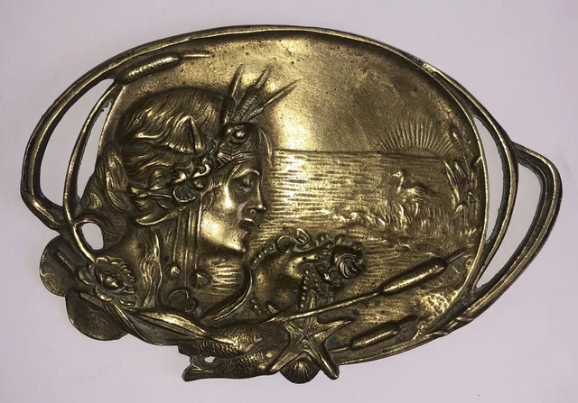 Vintage Antique Women Deco Antique Golden Gold Antique Bronze Ash Or Empty Pocket