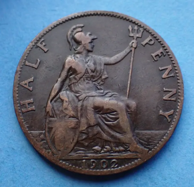 1902 Edward VII Half Penny, as shown.