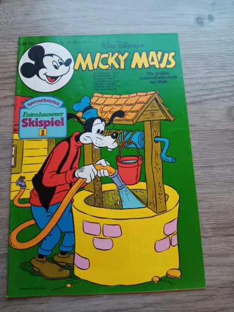 Micky Maus Heft Nr: 9 vom 26.2.1980 - mit Beilage Skispiel fest im Heft