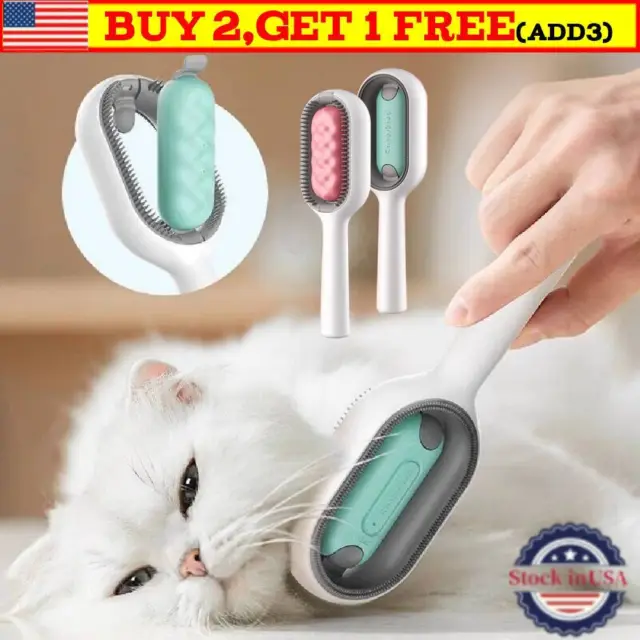 Pet Hair Removal Brushes with Water Tank Cat Dog Deshedding Brush Massage Comb✅