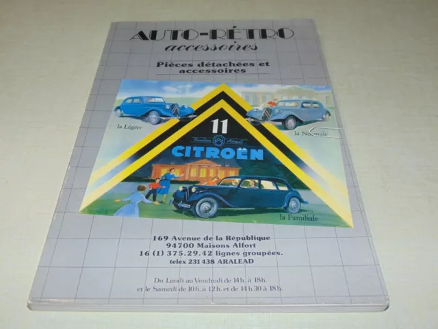 Catalogue pièces détachées et accessoires AUTO-RETRO traction 11 CITROEN