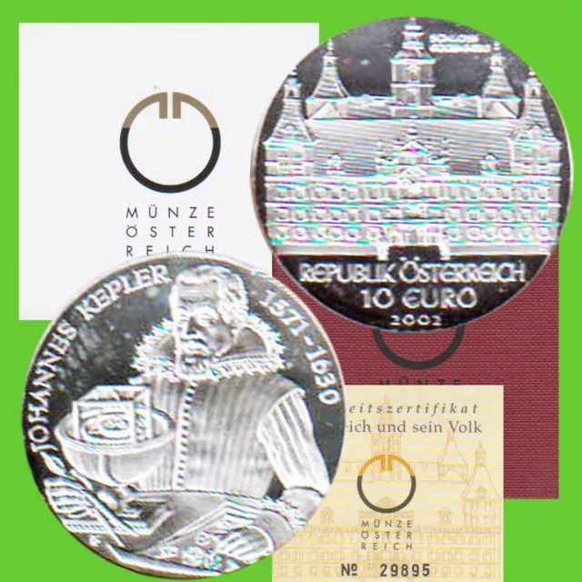 10-Euro-Silbermünze Österreich *Schloss Eggenberg* 2002 *PP* max 50.000St!