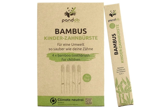 PANDOO HAUSRAT Kinder-Zahnbürsten 4er Pack