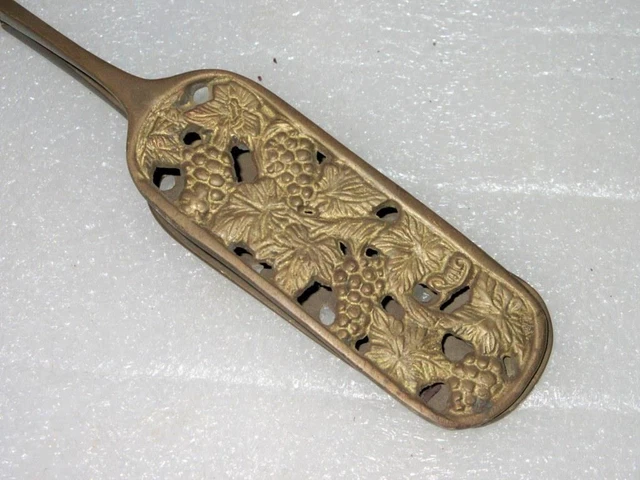 591ms Antiguo Latón Raro Artesanal Único Floral Hoja Grabado Hielo Cubo Soporte 3