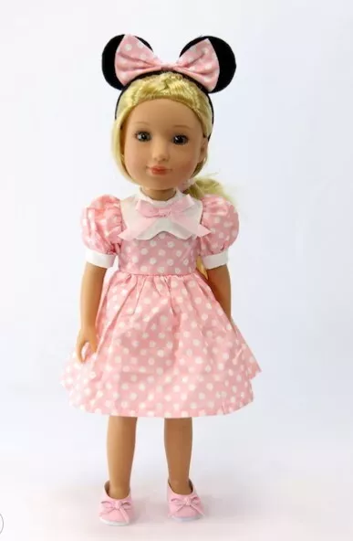 WW Sweet Mouse Dress, Headband & Shoes, Designed for 14-14.5 Inch Dolls