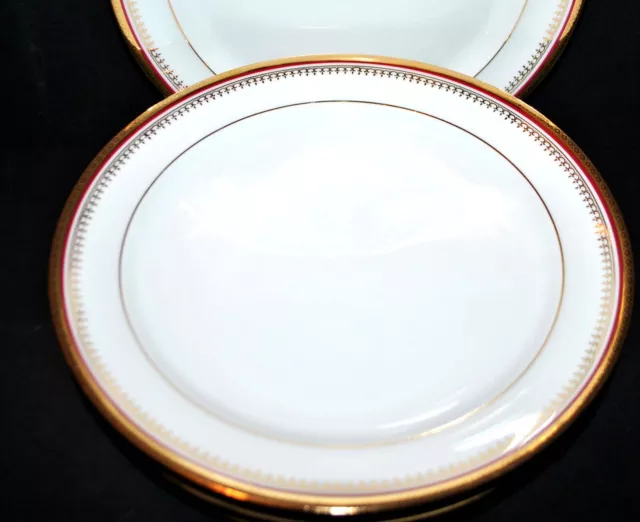 JAMMET SEIGNOLLES, 6 assiettes plates en porcelaine LIMOGES Liseré Or rose 22cm 3