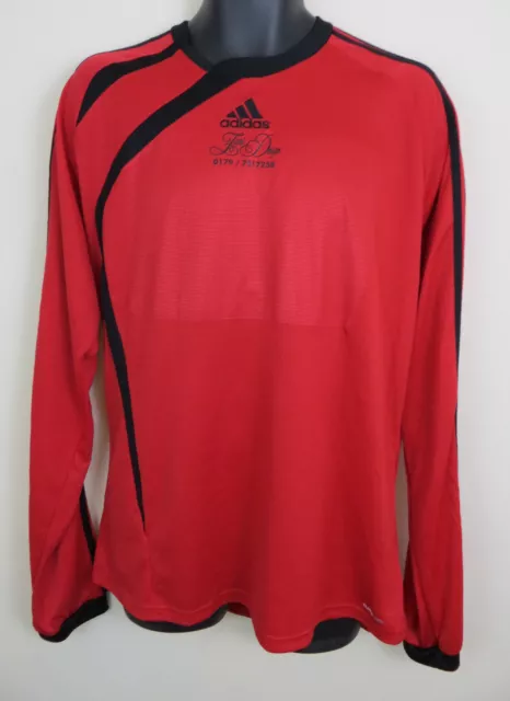Vtg Adidas 90s Football Shirt Retro Soccer Jersey Red Long sleeve Mens Large L