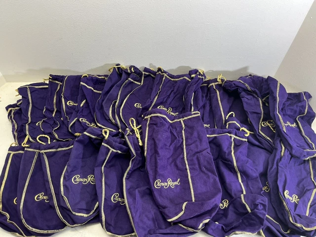 Lot of 25- 4 different sizes Crown Royal Bag