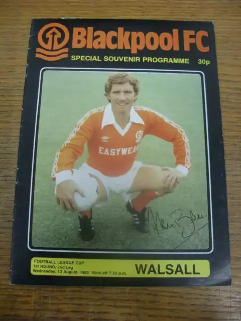 13/08/1980 Blackpool v Walsall [Football League Cup]