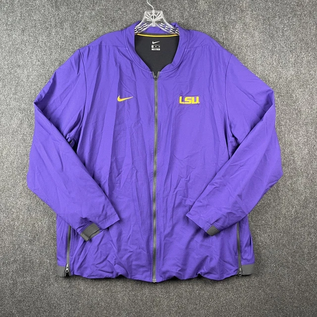LSU Tigers Football Nike On Field Zip Up Lightweight Coaches Jacket Mens 2XL