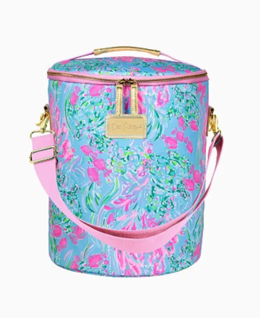 NEW Lilly Pulitzer Insulated Beach Cooler in Amalfi Blue Best Fishes