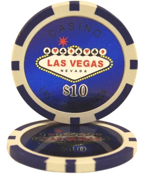 MRC POKER 50pcs 14g Las Vegas Laser Poker Chips $10