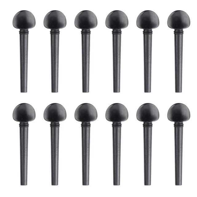 12 pezzi vortice in legno piano nero 8,2 x 2,3 cm vortice vocale, parti, Oud Z3883