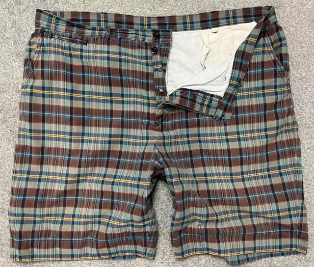 Polo Ralph Lauren Chino Inteligente/Pantalones Cortos para Hombre W42 Marrón Cuadro Calce Relajado