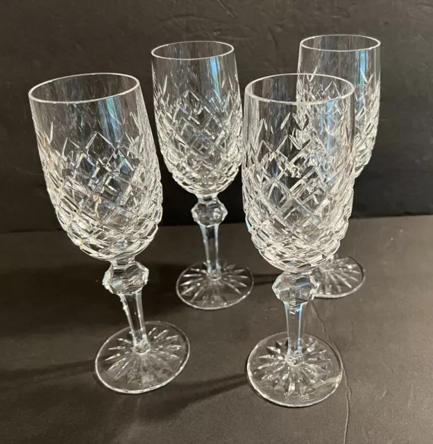 Waterford Crystal POWERSCOURT Lot of 4 Champagne Flutes 8 1/8” Exc
